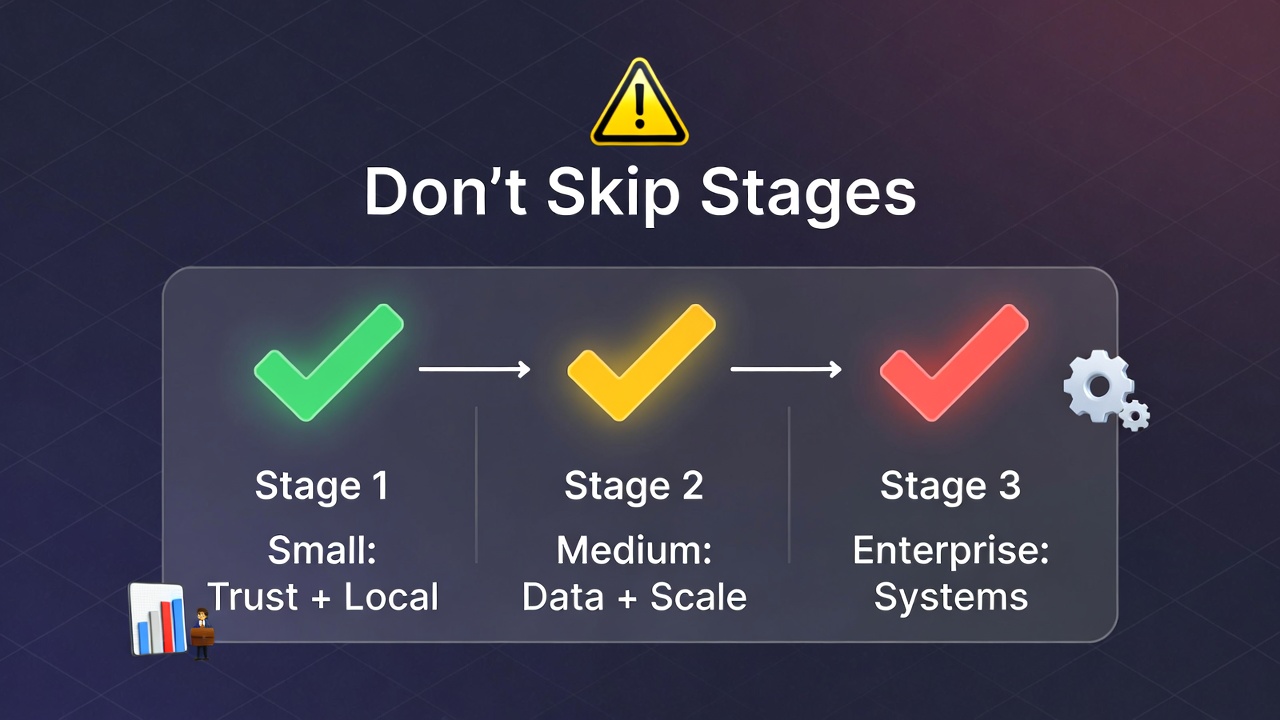 Small→Medium maturity progression timeline